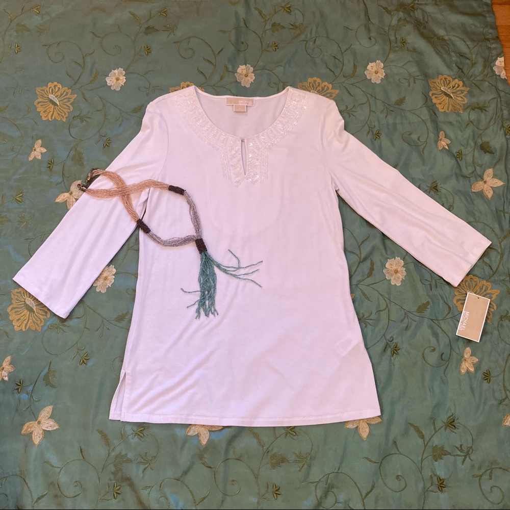 MICHAEL Michael Kors ivory tunic w/ sequin detail